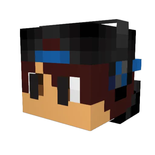Balu35 Minecraft avatar head, 3D render
