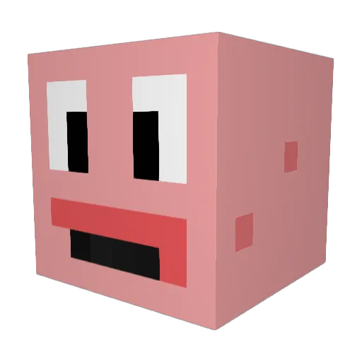 Balugha Minecraft avatar head, 3D render