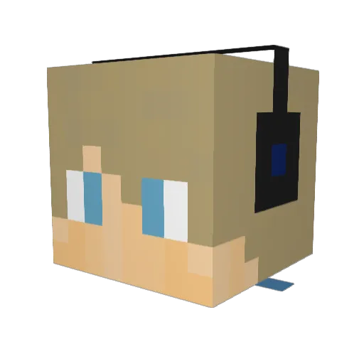 Baluu7897 Minecraft avatar head, 3D render