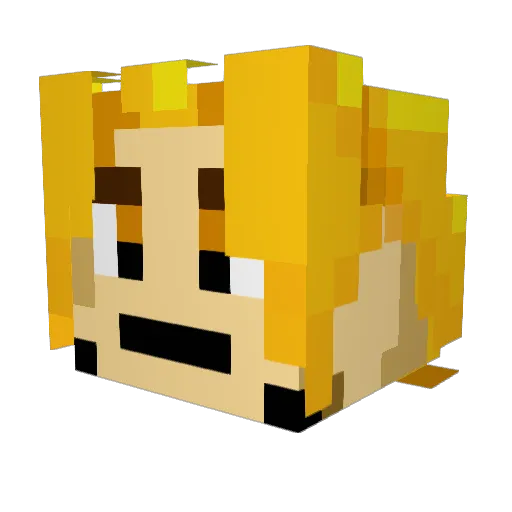 BamPistache Minecraft avatar head, 3D render
