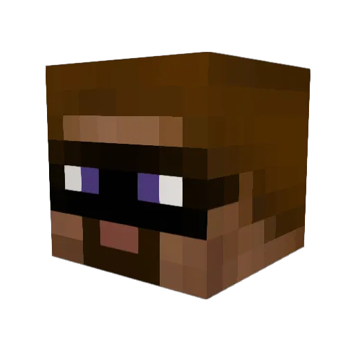 BamaKaPow Minecraft avatar head, 3D render