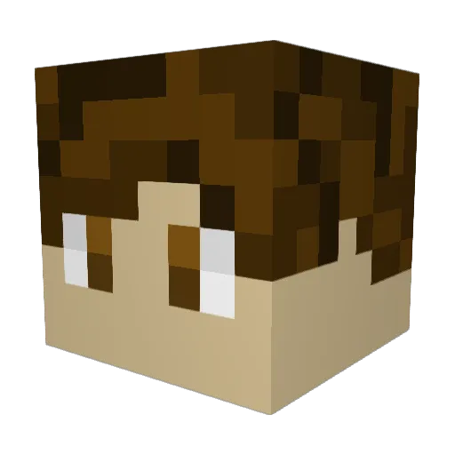 Bamachamp Minecraft avatar head, 3D render