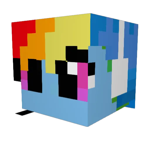 Bamagal Minecraft avatar head, 3D render