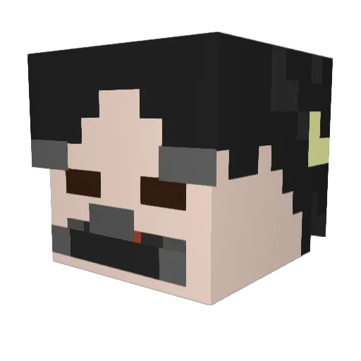 Bambar Minecraft avatar head, 3D render
