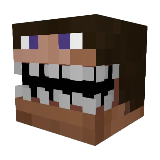 Bambbin Minecraft avatar head, 3D render
