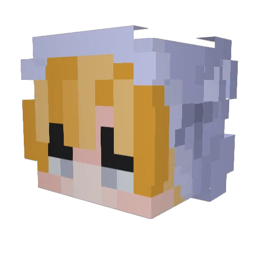 Bambosu Minecraft avatar head, 3D render