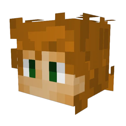 Bamboukk Minecraft avatar head, 3D render