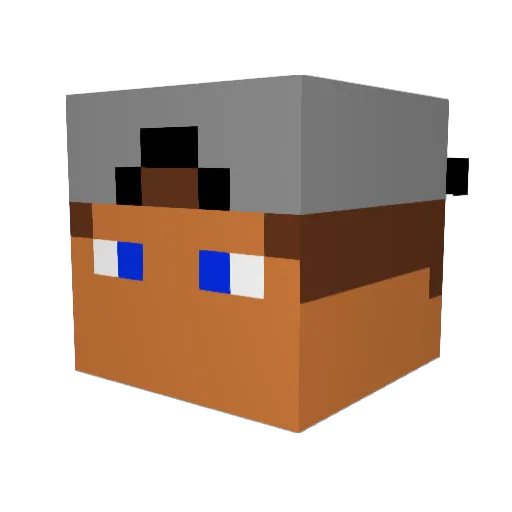 Bami_Stok Minecraft avatar head, 3D render