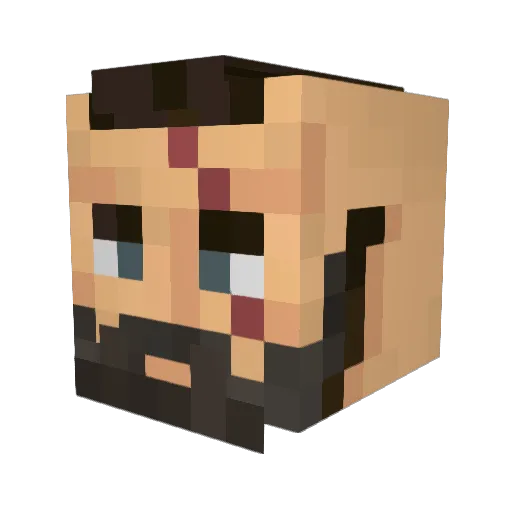 Bamjimoto Minecraft avatar head, 3D render