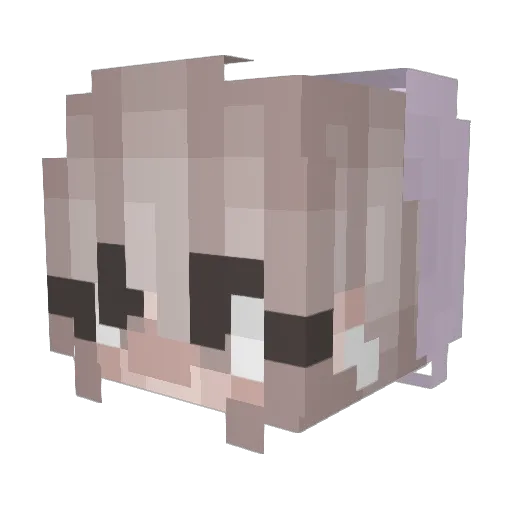 Bamm1ee Minecraft avatar head, 3D render