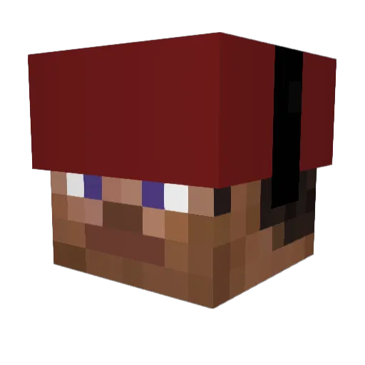 Bammbus Minecraft avatar head, 3D render
