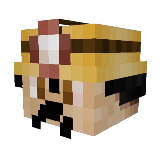 Bamokablamo Minecraft avatar head, 3D render