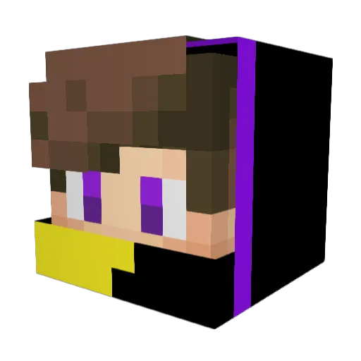 Bamslax Minecraft avatar head, 3D render