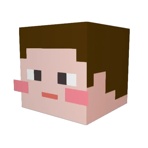 Bamzzu Minecraft avatar head, 3D render