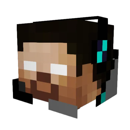 BanTheKing Minecraft avatar head, 3D render