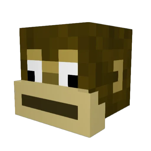 BanaenaeMonke Minecraft avatar head, 3D render