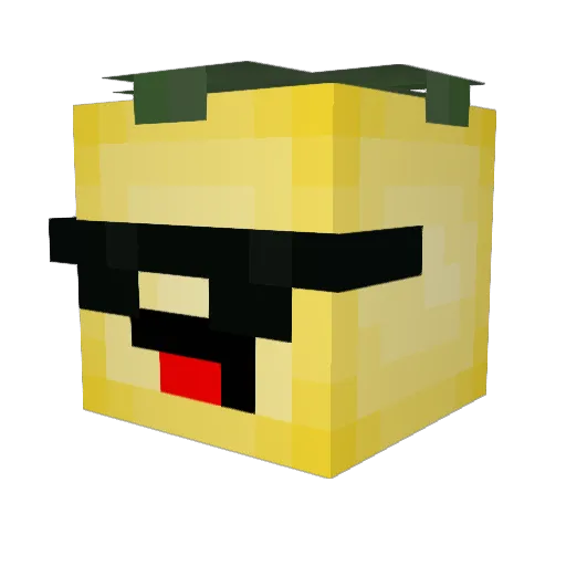 BananaArm Minecraft avatar head, 3D render