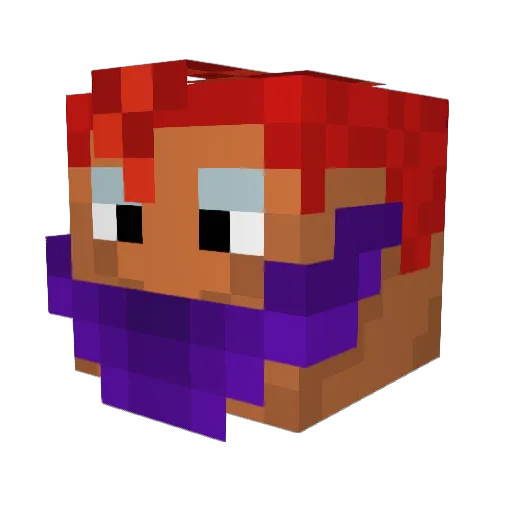BananaBird42 Minecraft avatar head, 3D render