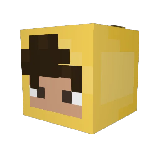 BananaBooy Minecraft avatar head, 3D render