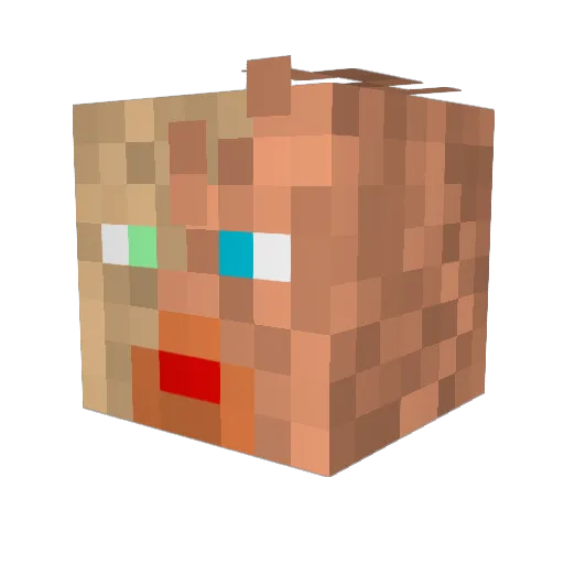 BananaByDefault Minecraft avatar head, 3D render