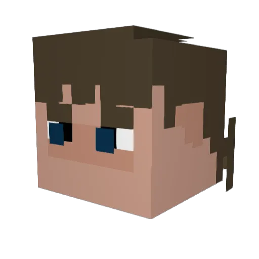 BananaCannibal Minecraft avatar head, 3D render