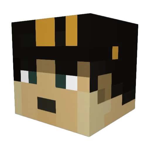 BananaCuddle Minecraft avatar head, 3D render