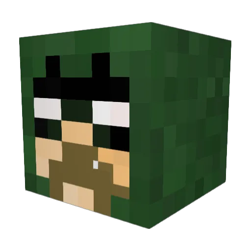 BananaHumana Minecraft avatar head, 3D render
