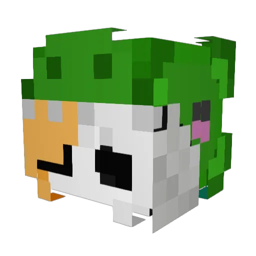 BananaNu Minecraft avatar head, 3D render