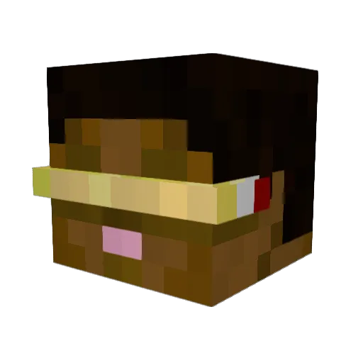 BananaRaffle Minecraft avatar head, 3D render