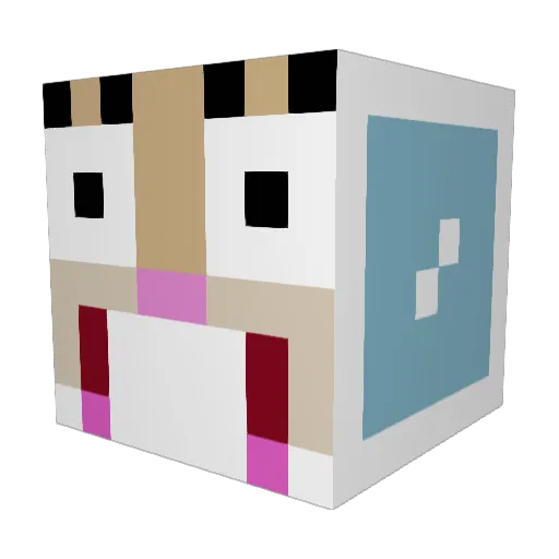 BananaSpliti Minecraft avatar head, 3D render