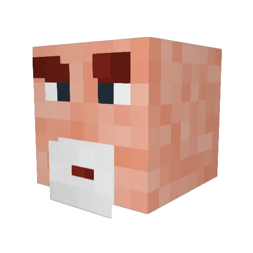 Bananaglupa Minecraft avatar head, 3D render