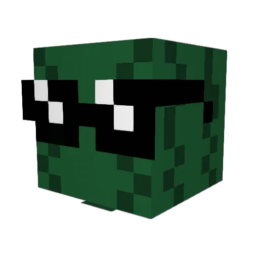 Bananasqid Minecraft avatar head, 3D render