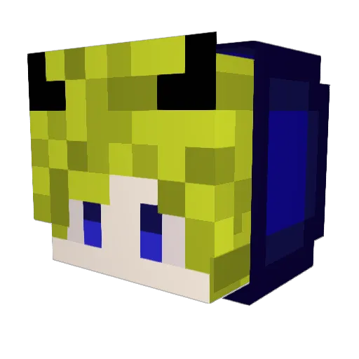 Bananazu Minecraft avatar head, 3D render