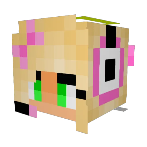 BananeSucree Minecraft avatar head, 3D render