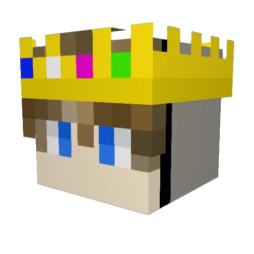 Bananeisda Minecraft avatar head, 3D render