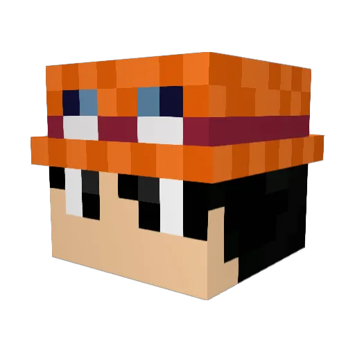 BananenBob Minecraft avatar head, 3D render