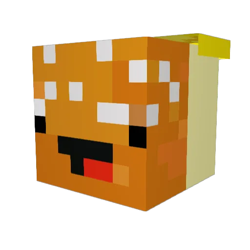 BananenBurger Minecraft avatar head, 3D render