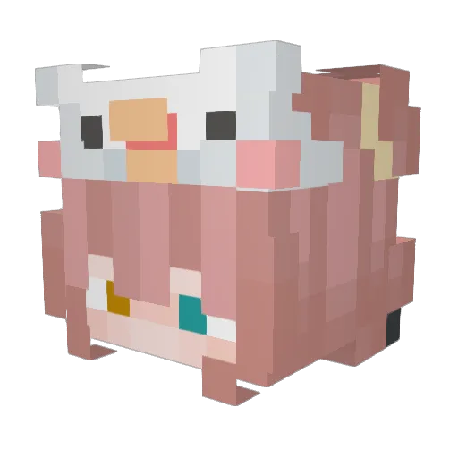 Bananenmus Minecraft avatar head, 3D render