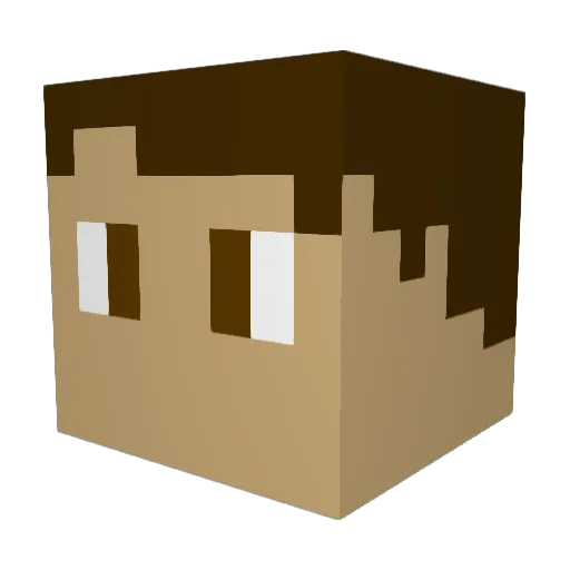 Bananero998 Minecraft avatar head, 3D render