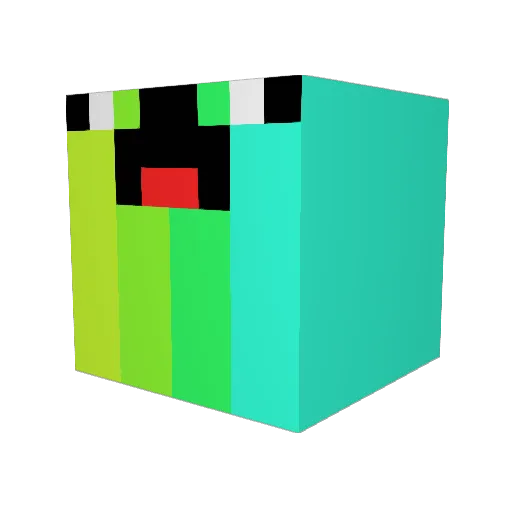 Bananieboy Minecraft avatar head, 3D render