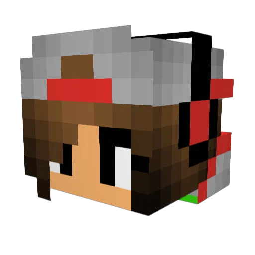 BanannaSplits Minecraft avatar head, 3D render