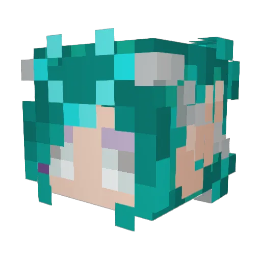 Banannnie Minecraft avatar head, 3D render