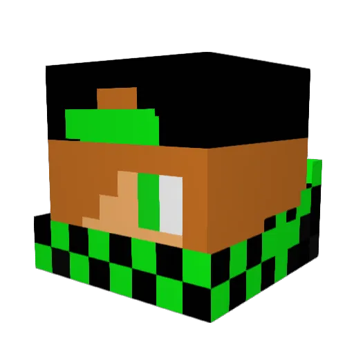 Bananslukare Minecraft avatar head, 3D render