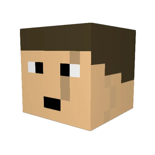 Bancken Minecraft avatar head, 3D render