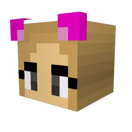 Banderasik Minecraft avatar head, 3D render