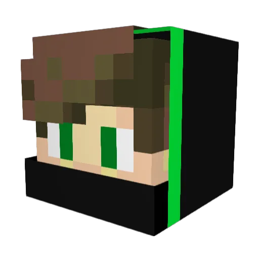Bandi_YouTube Minecraft avatar head, 3D render