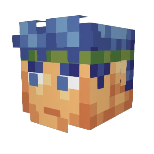 Bandit1200 Minecraft avatar head, 3D render