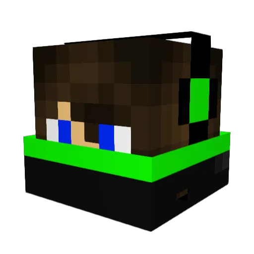 BanditPlayZ Minecraft avatar head, 3D render