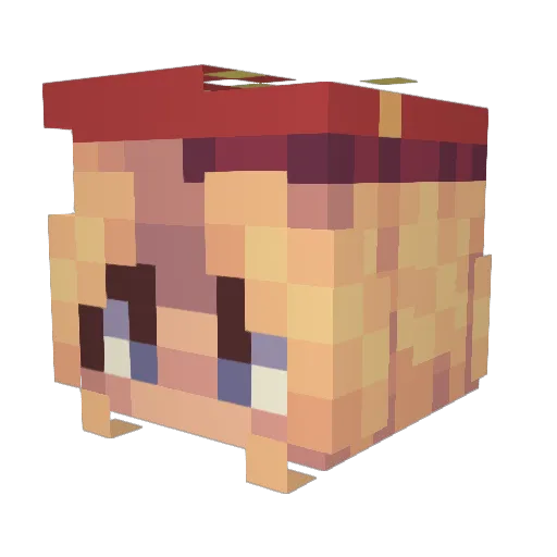 BanditohneMaske Minecraft avatar head, 3D render