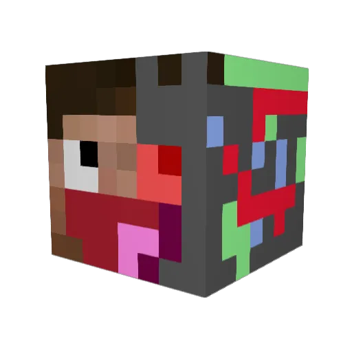 BangerGL Minecraft avatar head, 3D render